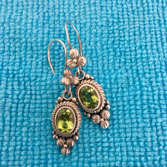 Artisan Crafted Sterling Silver Peridot Earrings - Picture 1 of 6